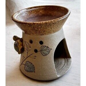 Unique Stoneware Signed Wax Melt Burner with 3D Turtle Design
